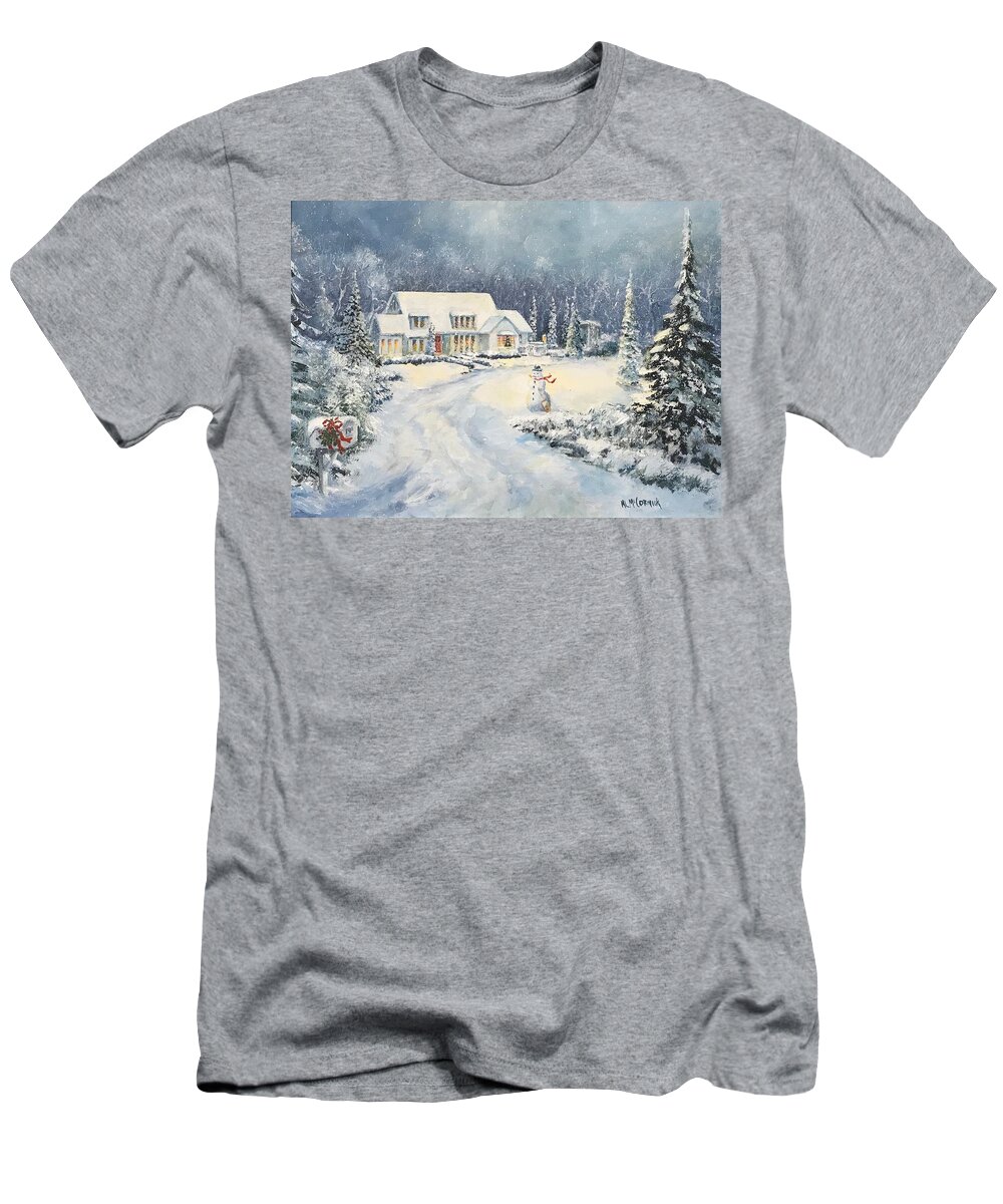 Warm T-Shirt featuring the painting Windsong Holiday by ML McCormick