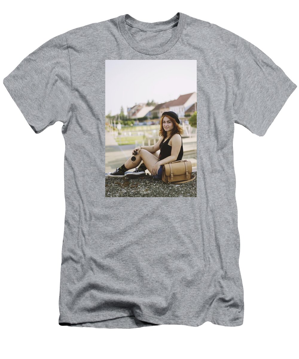 Girl T-Shirt featuring the photograph Hot in the city by Irma Vargic