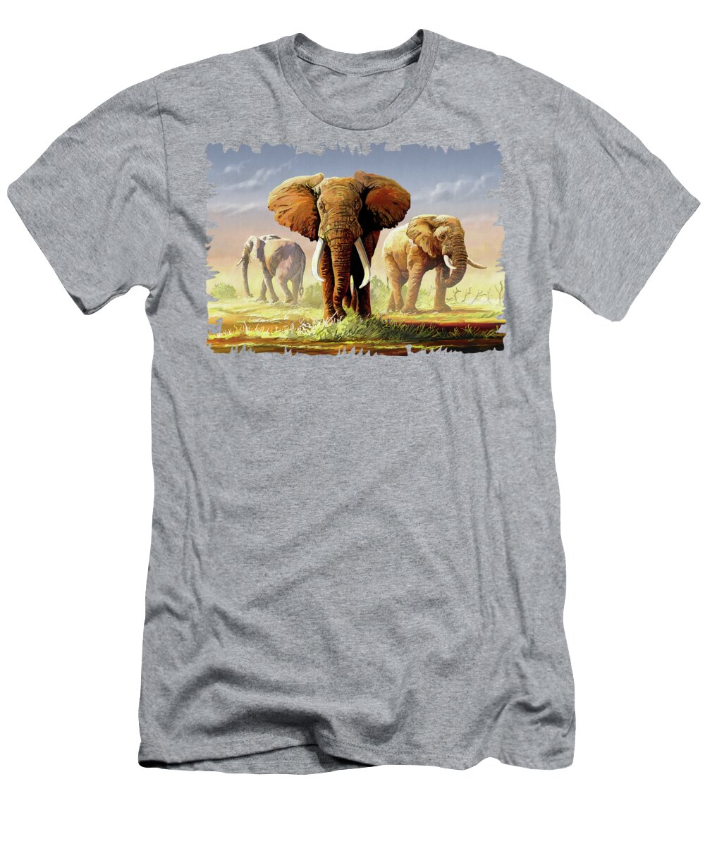 Africa T-Shirt featuring the painting Hot Mara Afternoon by Anthony Mwangi