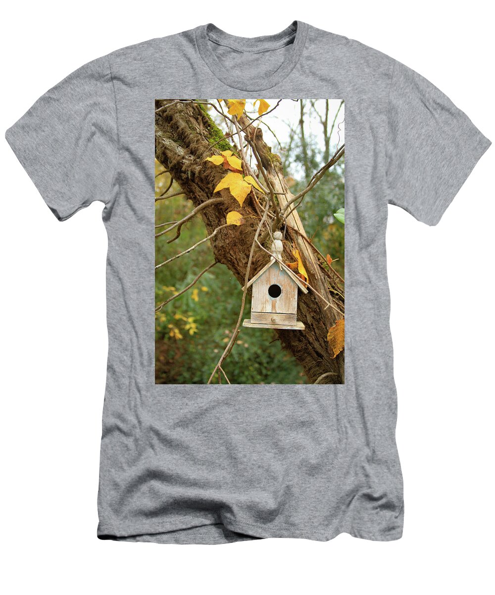 Birdhouse T-Shirt featuring the photograph House Available by Karen Ruhl