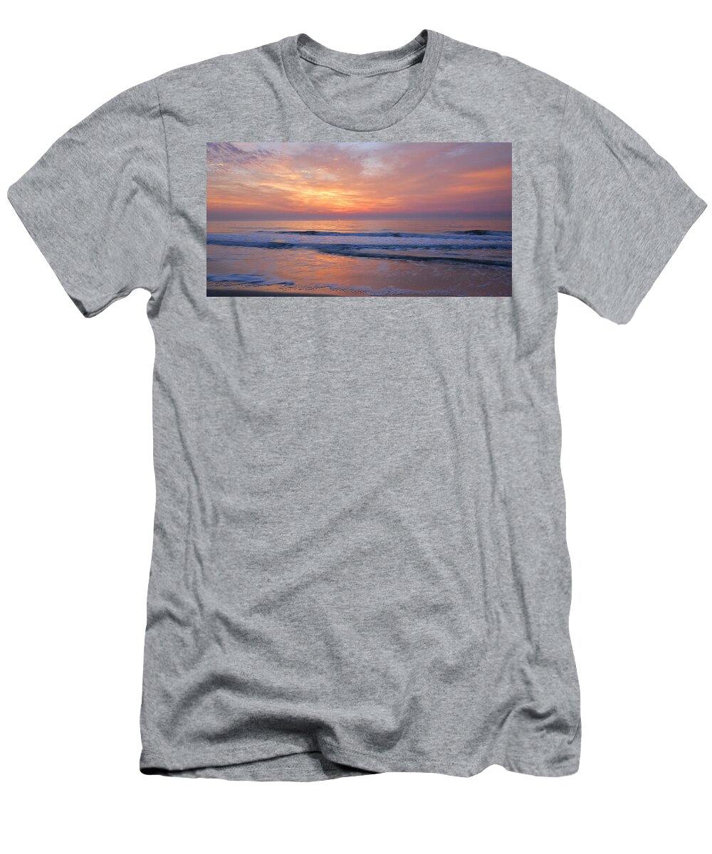 Beach T-Shirt featuring the photograph Huntington Beach Sunrise, NC by Alan Lenk