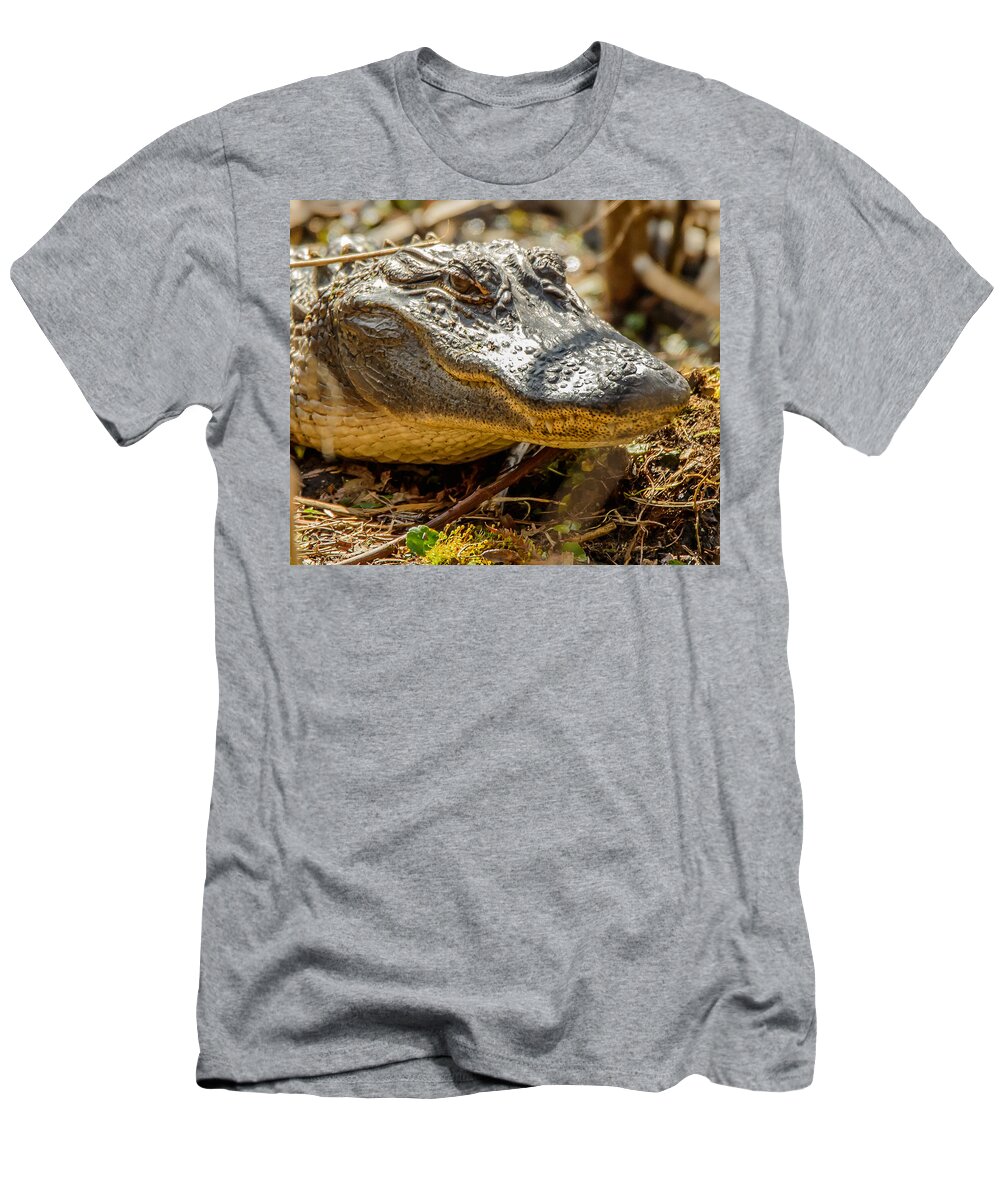 Alligator T-Shirt featuring the photograph I See You by Joe Granita