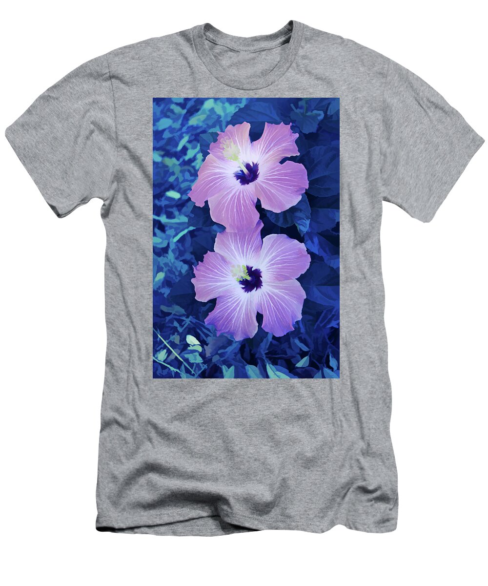 Hibiscus T-Shirt featuring the photograph Ice Cold Pink Hibiscus Blooms Vertical by Aimee L Maher ALM GALLERY