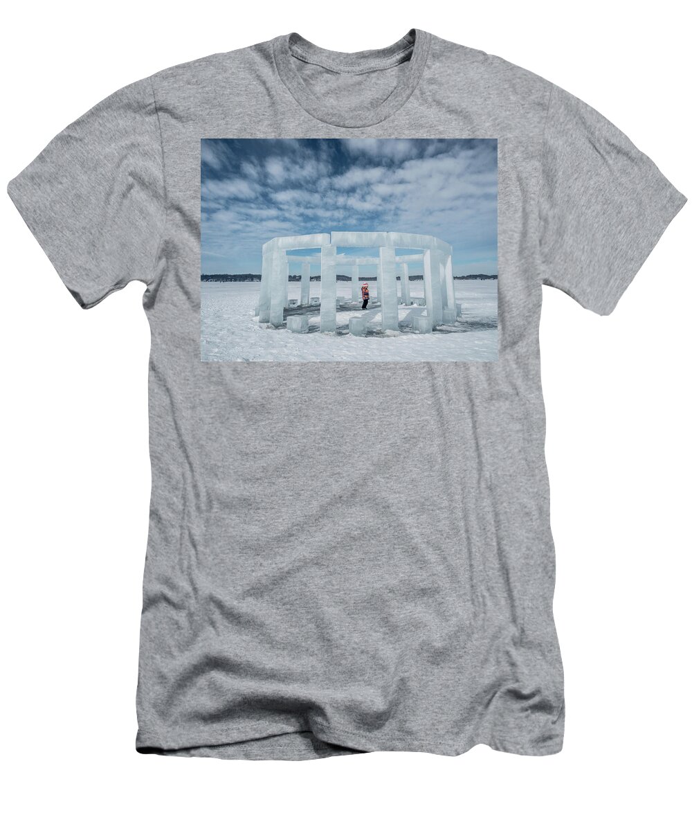 Lake Mills T-Shirt featuring the photograph Icehenge by Kristine Hinrichs