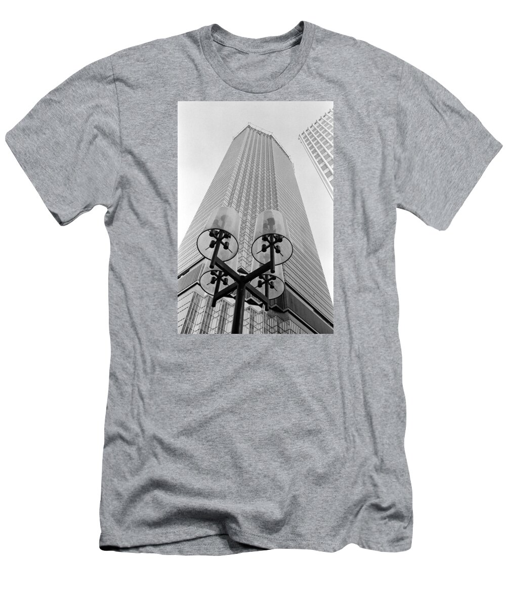 Book Work T-Shirt featuring the photograph IDS and Street Lights by Mike Evangelist