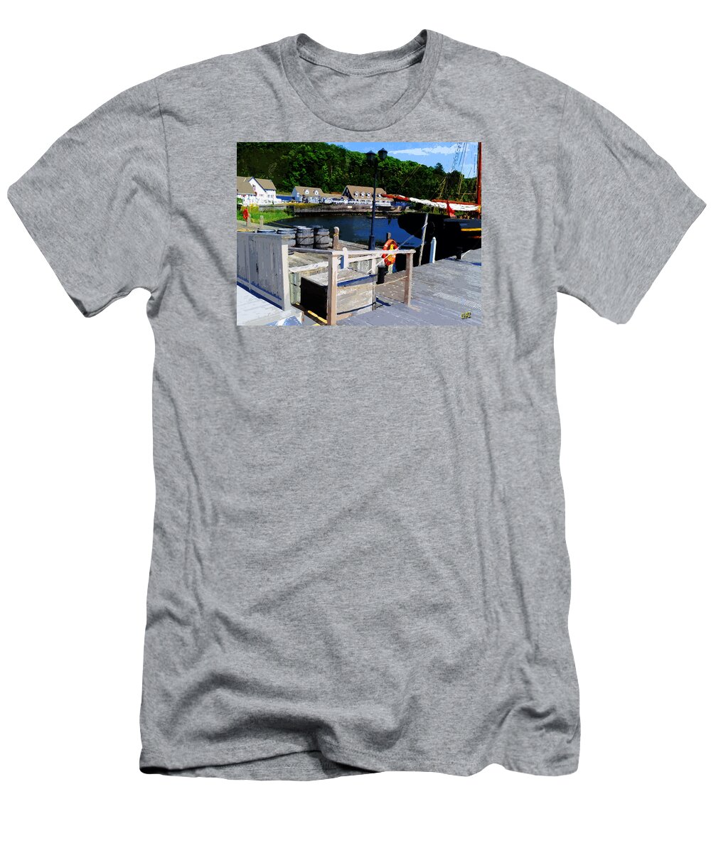 Boats T-Shirt featuring the painting In Discovery Harbor by CHAZ Daugherty