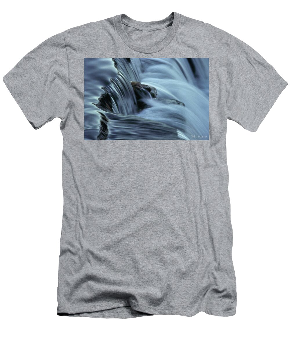 Waterfall T-Shirt featuring the photograph In The Flow by Terri Harper