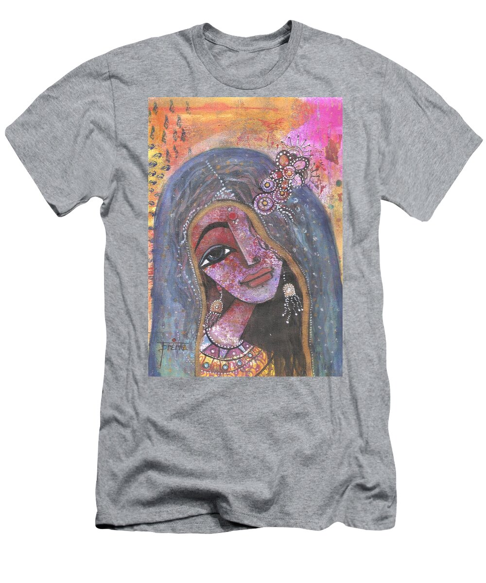 Indian Rajasthani Woman with colorful background T-Shirt by Prerna Poojara  - Fine Art America