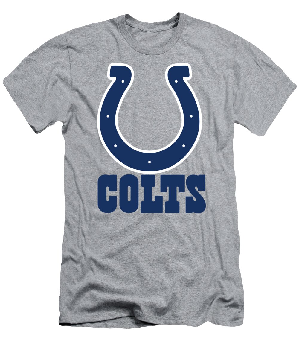 Indianapolis Colts T-Shirt featuring the mixed media Indianapolis Colts on an abraded steel texture by Movie Poster Prints