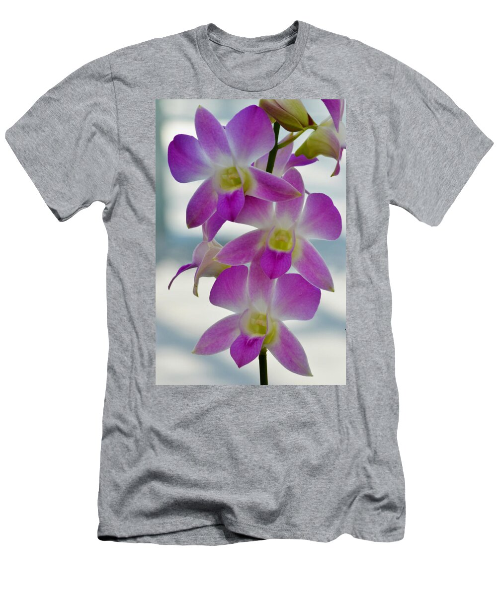 Orchid T-Shirt featuring the photograph Innocent Beauties by Melanie Moraga
