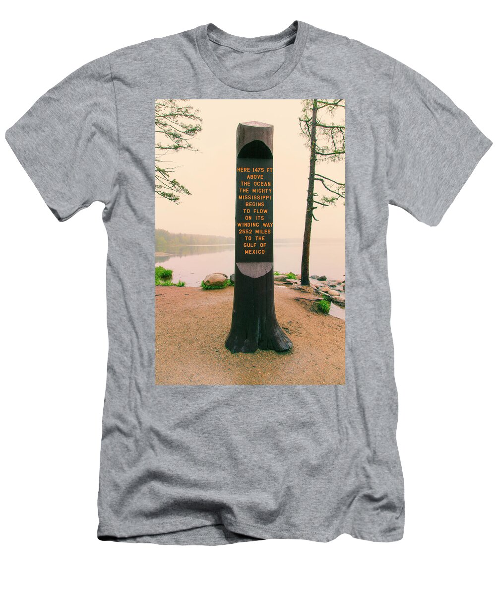 Itasca Park T-Shirt featuring the photograph Itasca Marker Nostalgic by Nancy Dunivin