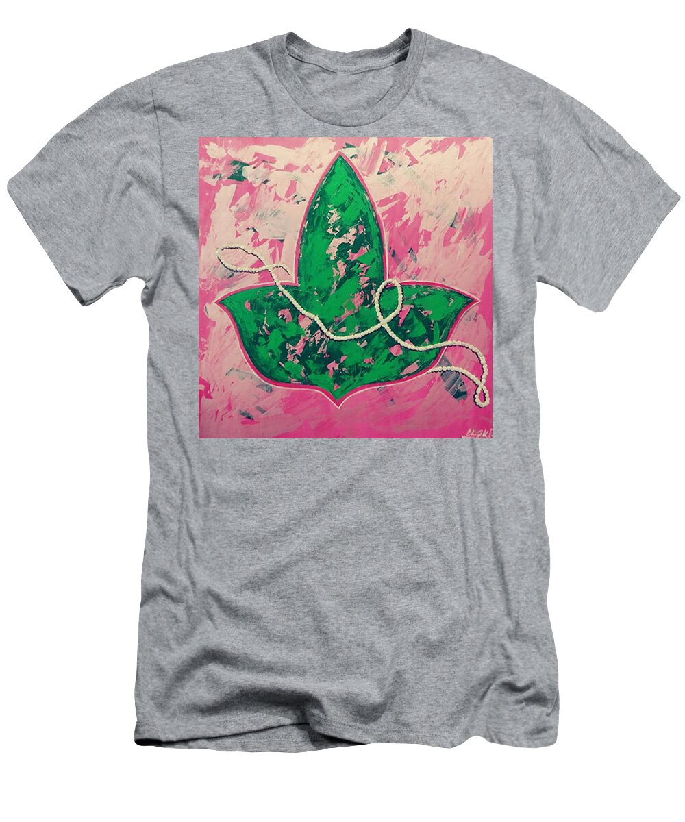 Aka T-Shirt featuring the painting Ivy And Pearls by Femme Blaicasso