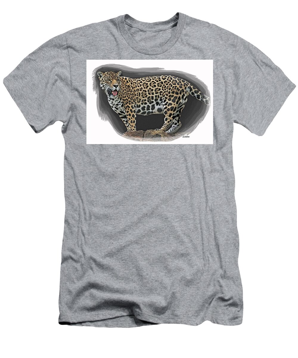Jaguar T-Shirt featuring the digital art Jaguar 16 by Larry Linton