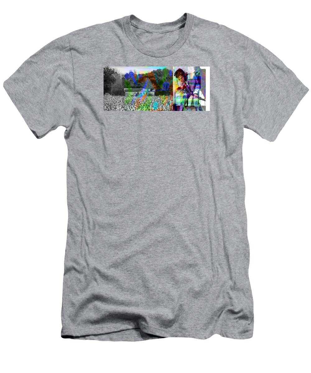 Cotton T-Shirt featuring the digital art James Brown by Joe Roache
