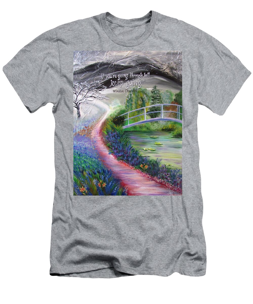 Hard Times T-Shirt featuring the painting Jane's Journey by Mandy Joy