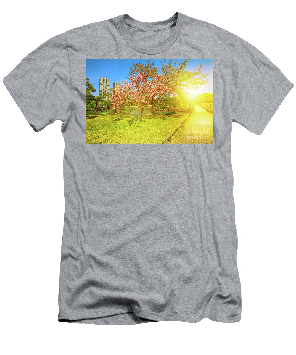 Cherry Blossom T-Shirt featuring the photograph Japanese garden Cherry blossom by Benny Marty
