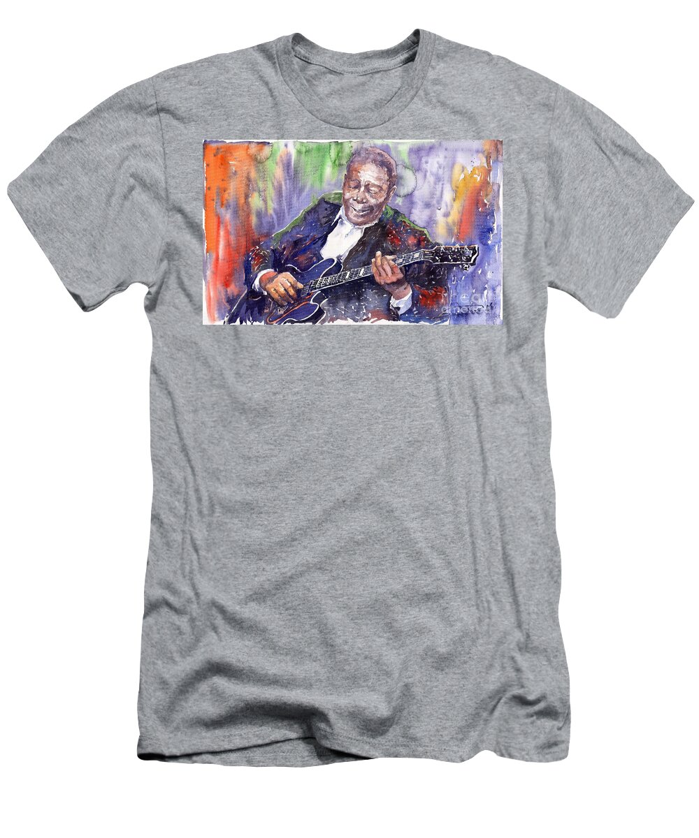 Jazz T-Shirt featuring the painting Jazz B B King 06 by Yuriy Shevchuk