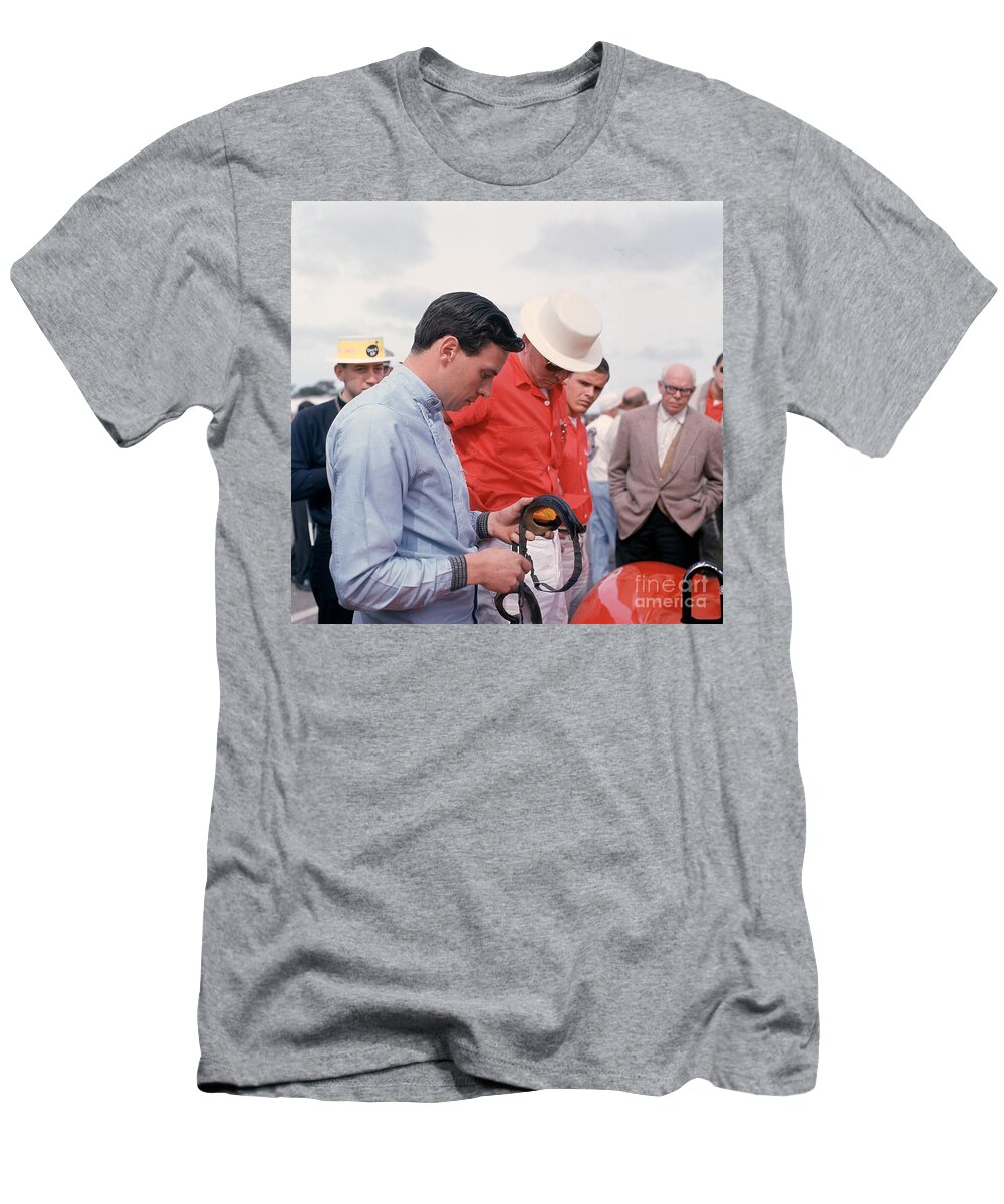 Jim Clark T-Shirt featuring the photograph Jim Clark at Laguna Seca by Robert K Blaisdell