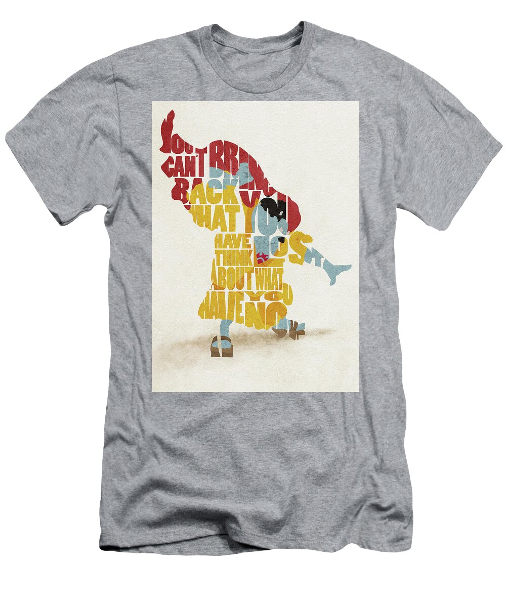 Jimbei T-Shirt featuring the digital art Jimbei Typography Art by Inspirowl Design