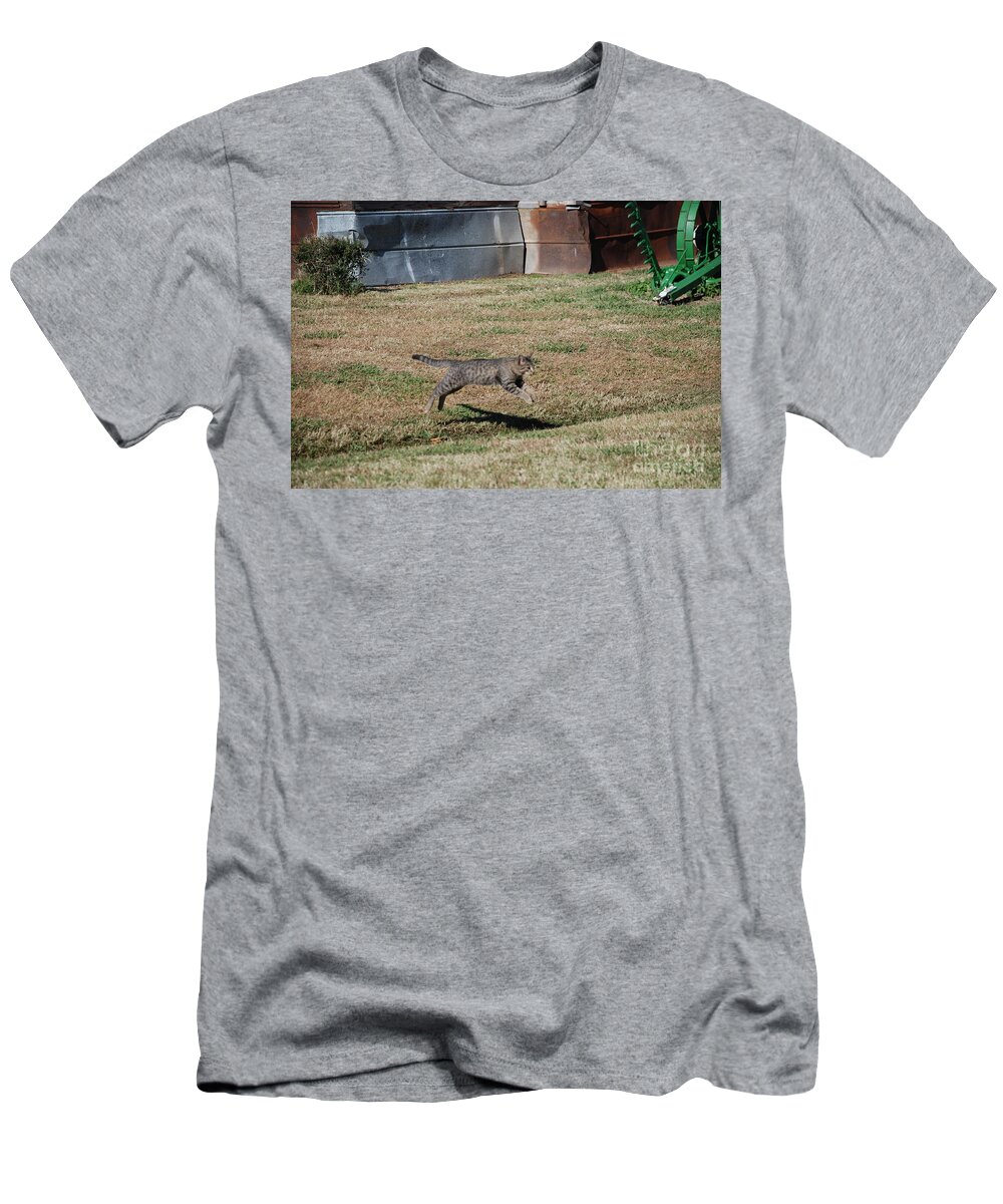 Cats T-Shirt featuring the photograph Jumping Cat by Jim Goodman