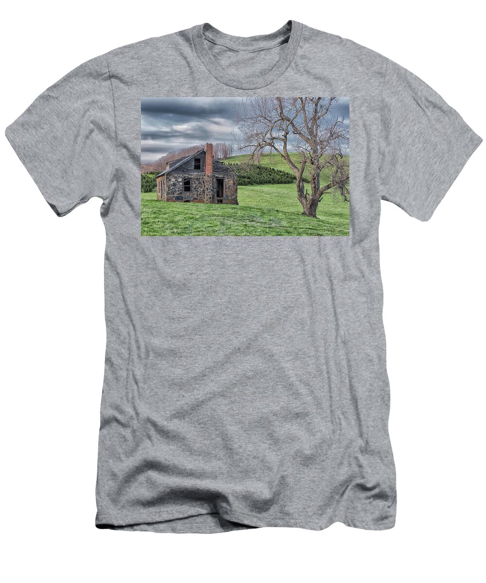 Boone North Carolina T-Shirt featuring the photograph Junaluska Road Christmas Tree Farm by Victor Culpepper