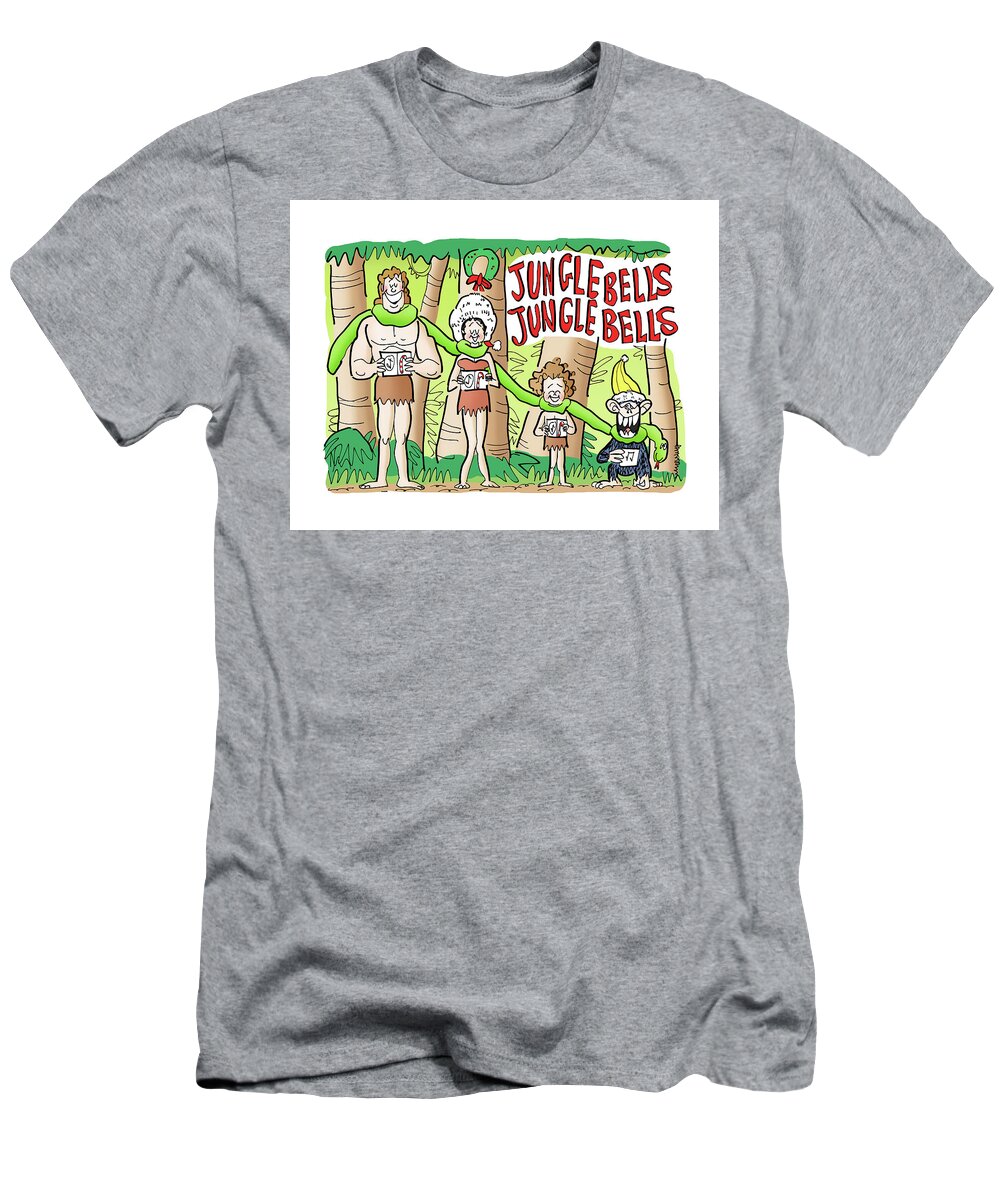 Tarzan T-Shirt featuring the digital art Jungle Bells by Mark Armstrong