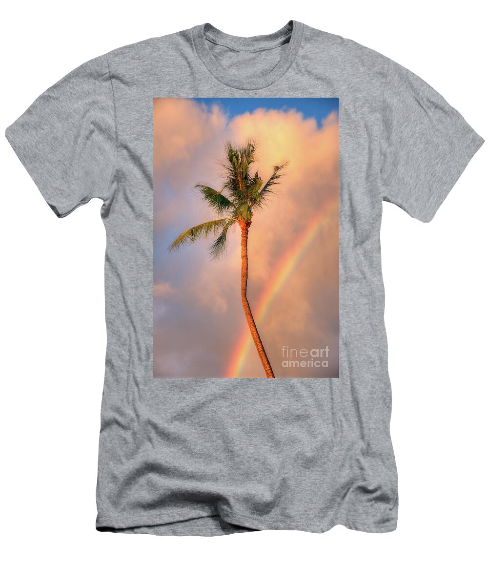 Kahekili Beach Park T-Shirt featuring the photograph Kahekili Beach Park Rainbow Palm by Kelly Wade