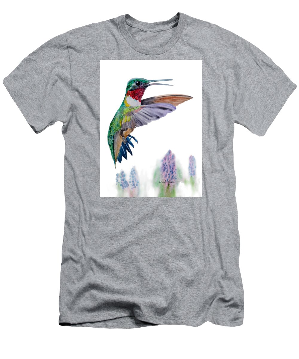 Hummingbird T-Shirt featuring the painting King's Speech Daniel Adams by Daniel Adams