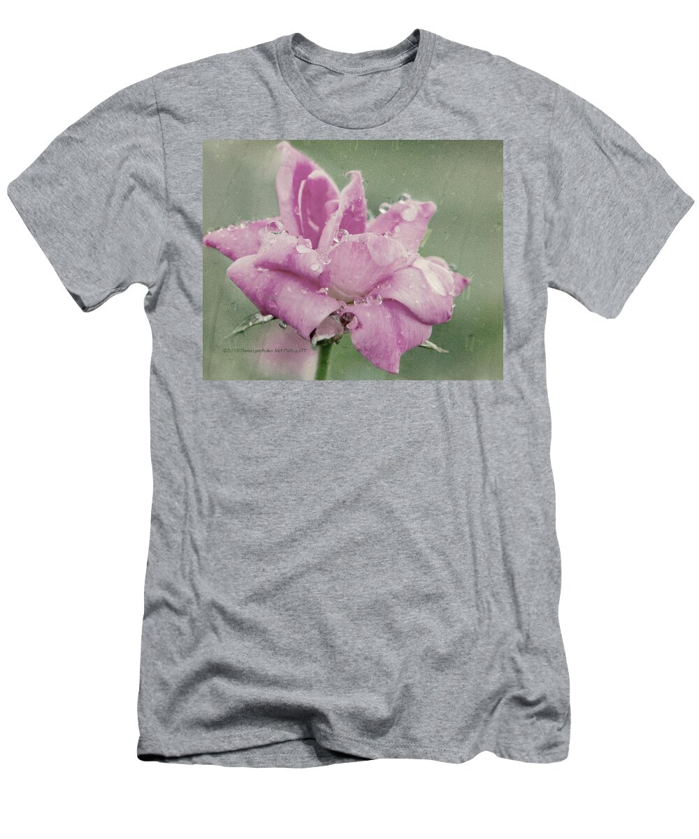 Floral T-Shirt featuring the photograph Kissed by the Rain by Dianna Lynn Walker