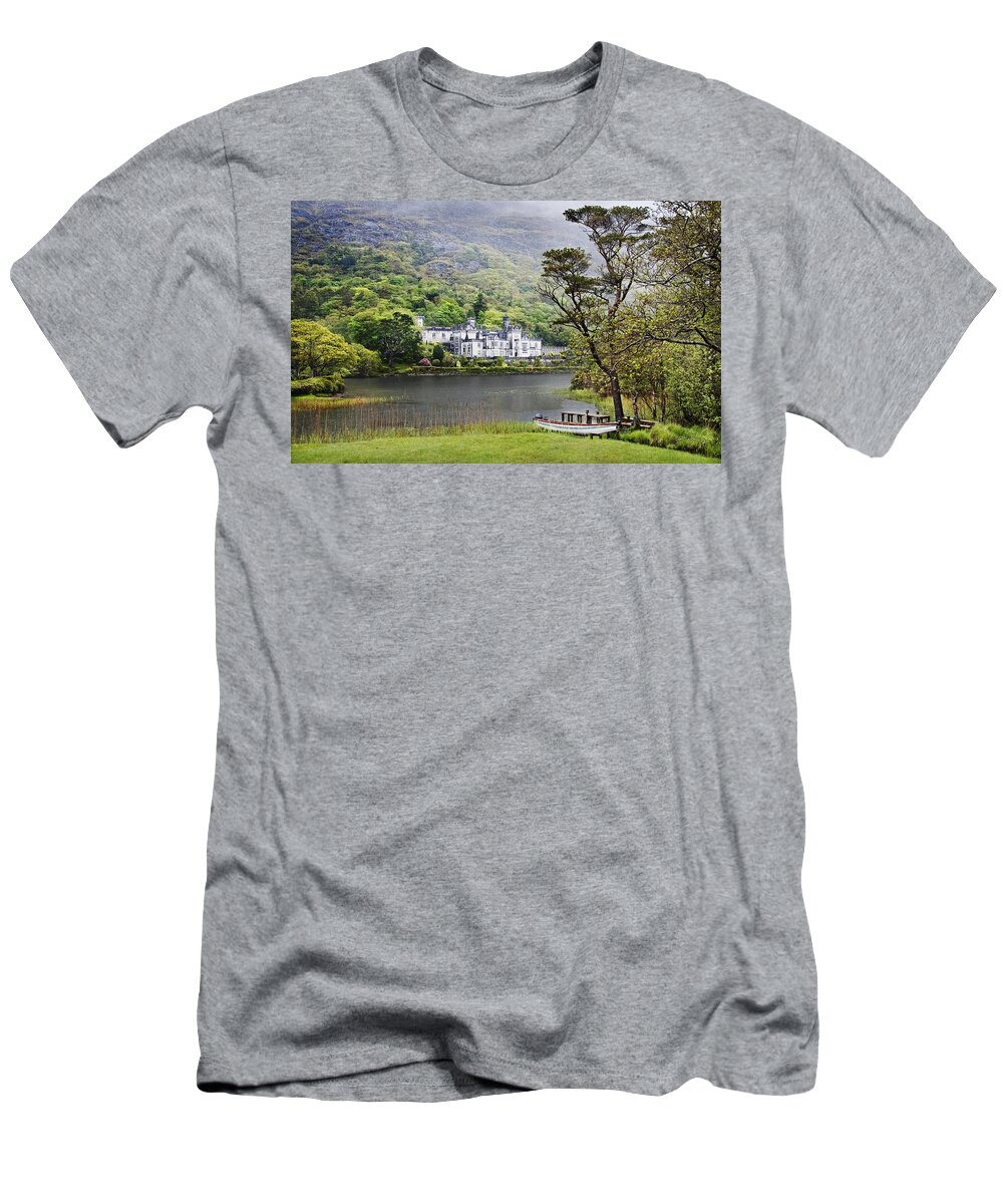 Kylemore Abby T-Shirt featuring the photograph Kylemore Castle in Spring by Jill Love