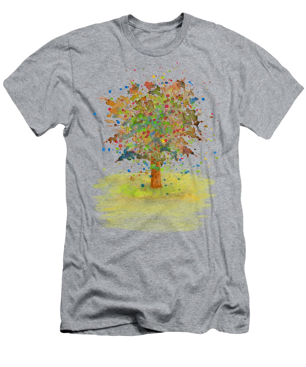 Tree T-Shirt featuring the painting Landscape 466 by Lucie Dumas
