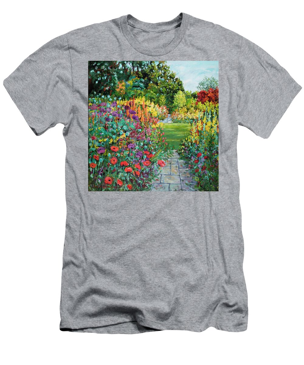 Flowers T-Shirt featuring the painting Landscape with Poppies by Ingrid Dohm