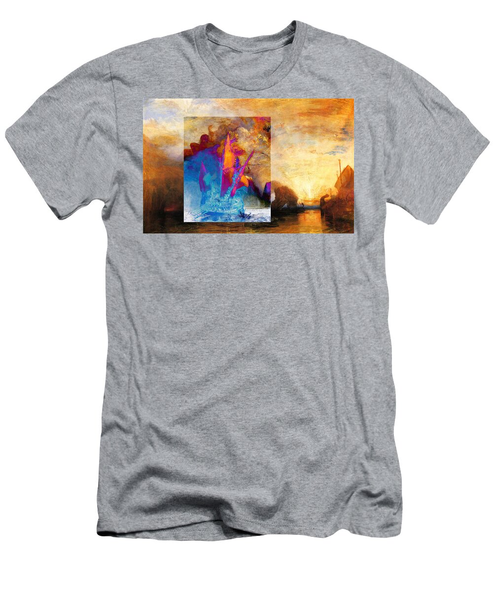Abstract In The Living Room T-Shirt featuring the digital art Layered 6 Turner by David Bridburg