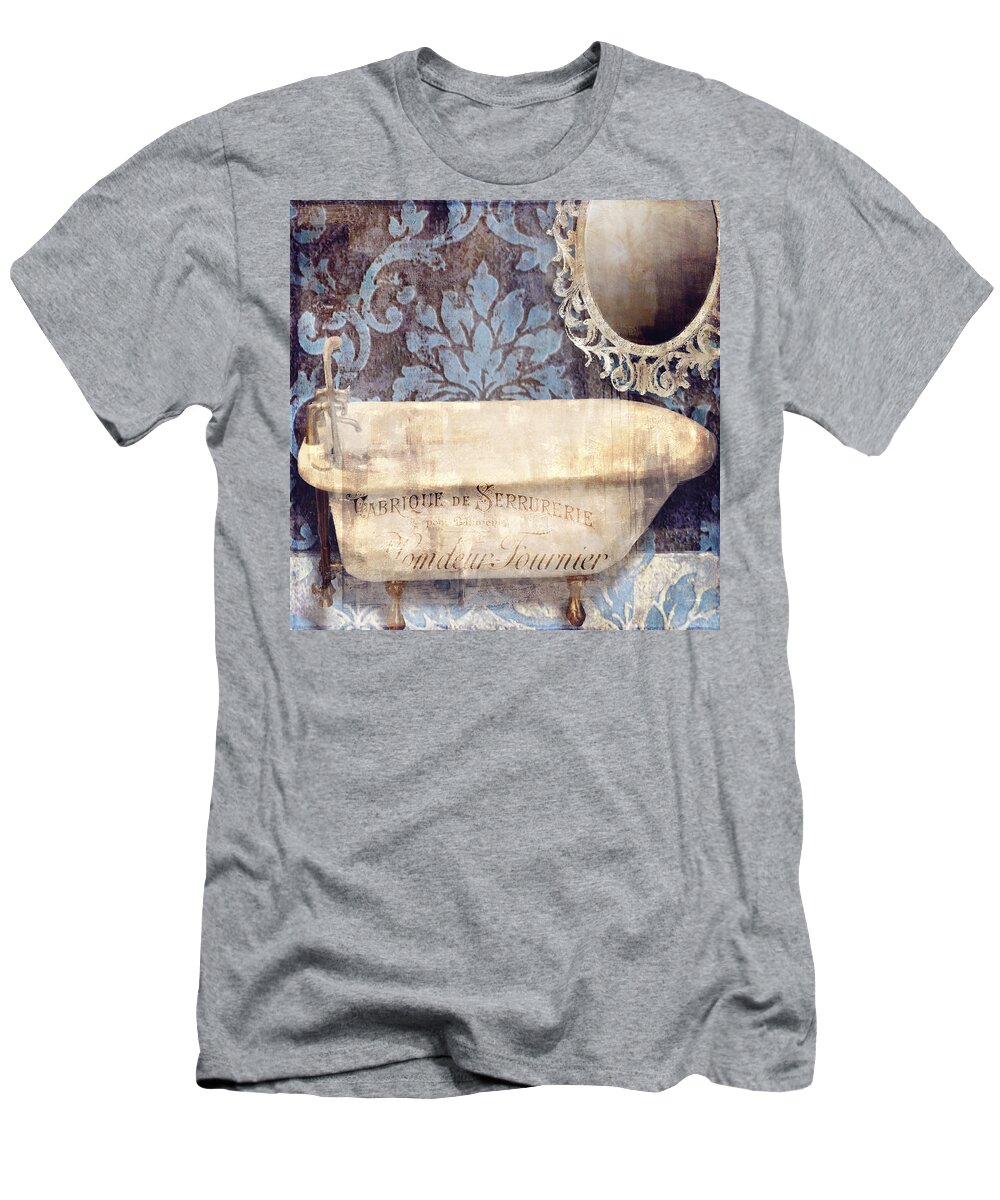 Bath T-Shirt featuring the painting Le Bain Paris Blue by Mindy Sommers