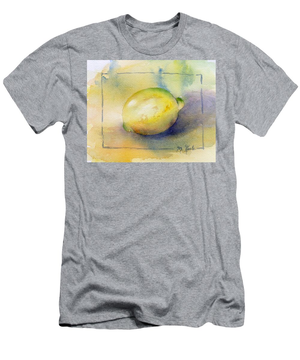 Lemon T-Shirt featuring the painting Lemon by Marsha Karle