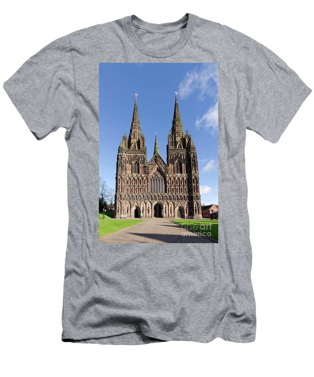 Lichfield Cathedral T-Shirt featuring the photograph Lichfield cathedral by Steev Stamford