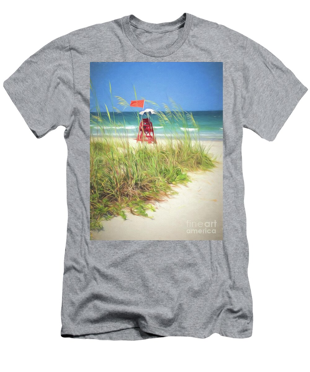 Beach T-Shirt featuring the photograph Lifeguard Georgia by Linda Olsen