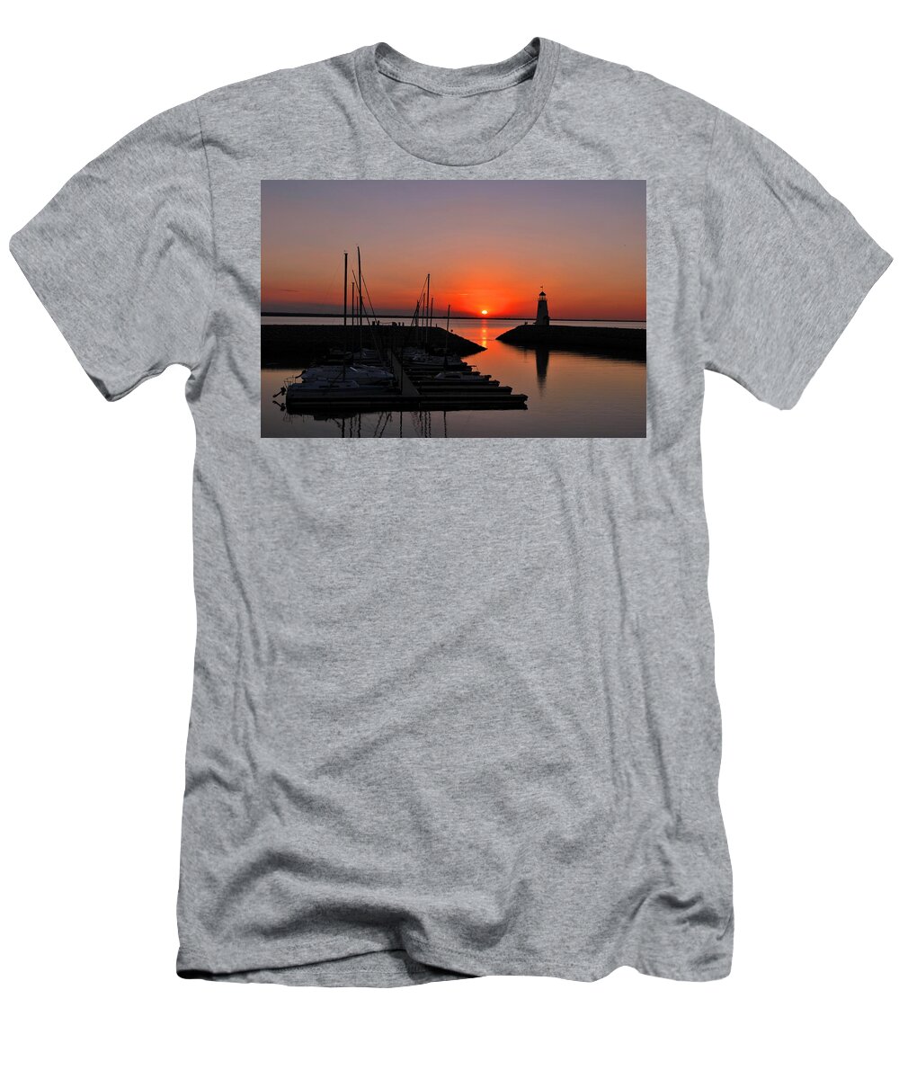 Lighthouse T-Shirt featuring the photograph Lighthouse at Sunset by Matt Quest