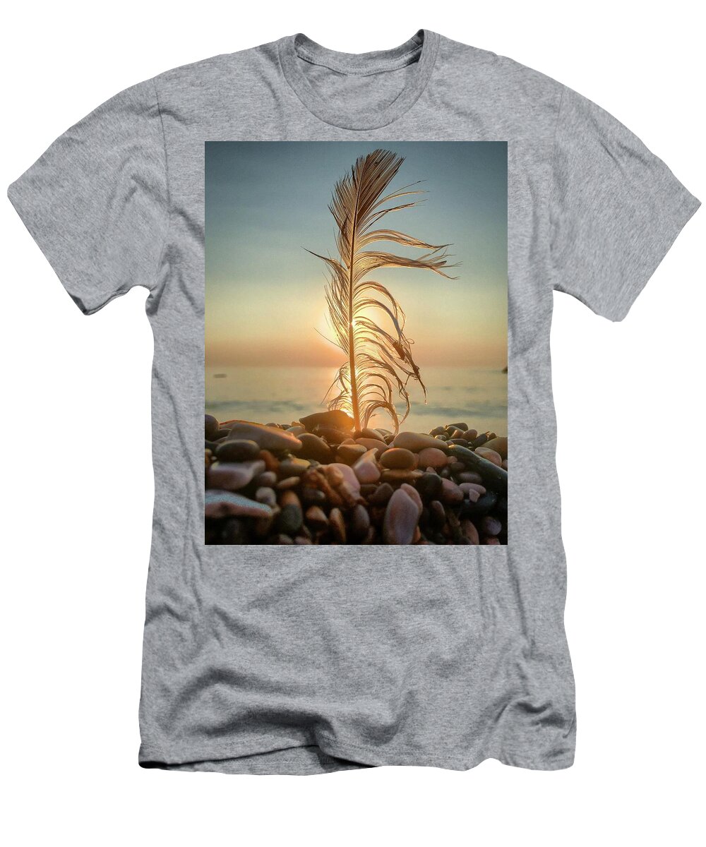 Feather T-Shirt featuring the photograph Lights by Terri Hart-Ellis