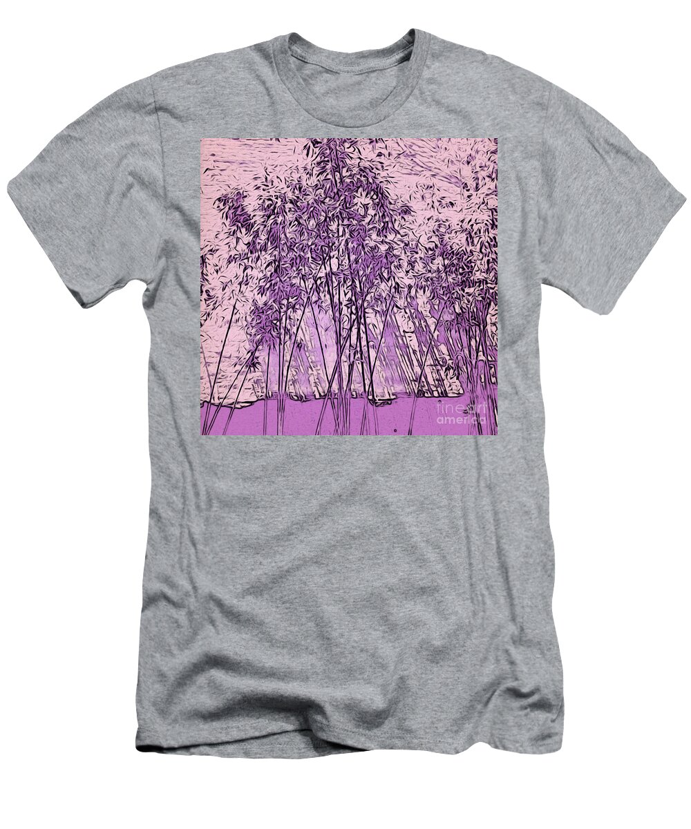 Lavender T-Shirt featuring the photograph Lilac Bamboo Garden by Onedayoneimage Photography