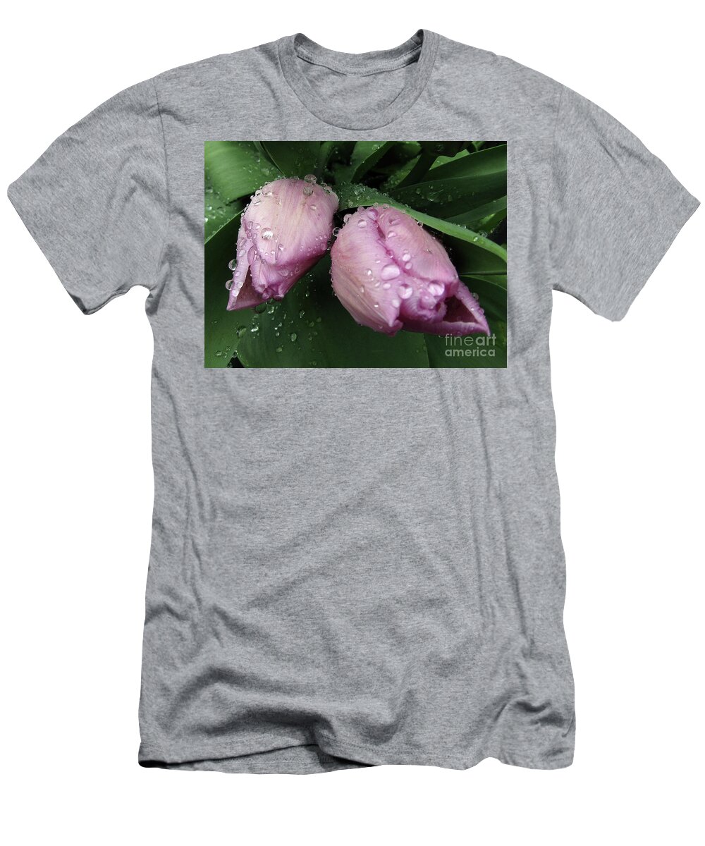 Tulips T-Shirt featuring the photograph Lilac Drops 2 by Kim Tran