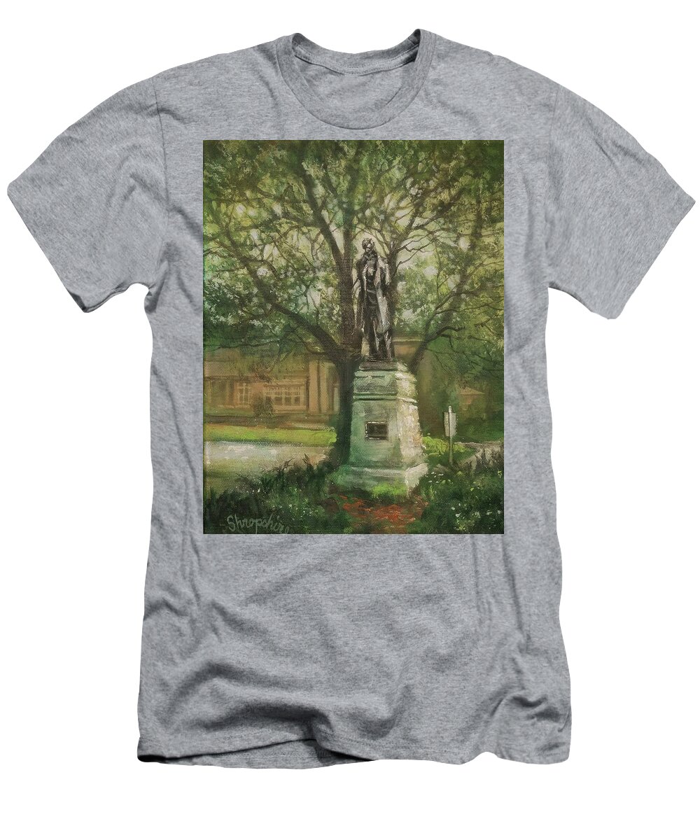 Abe Lincoln Statue T-Shirt featuring the painting Lincoln Rises Again by Tom Shropshire