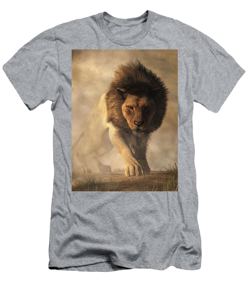 Lion T-Shirt featuring the digital art Lion by Daniel Eskridge