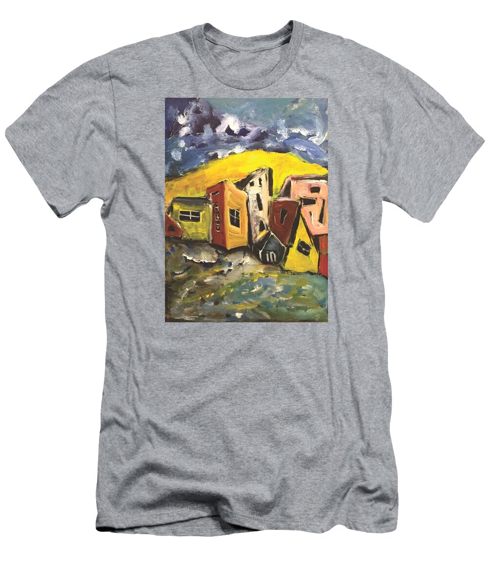 Sky T-Shirt featuring the painting Little Change in the weather by Dennis Ellman