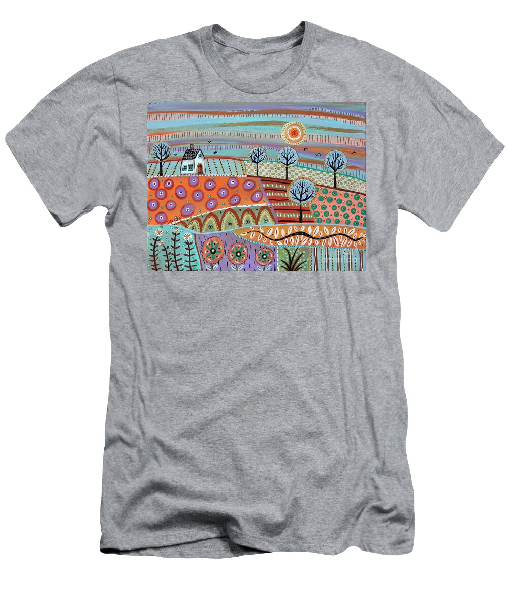 Landscape T-Shirt featuring the painting Lively Landscape by Karla Gerard
