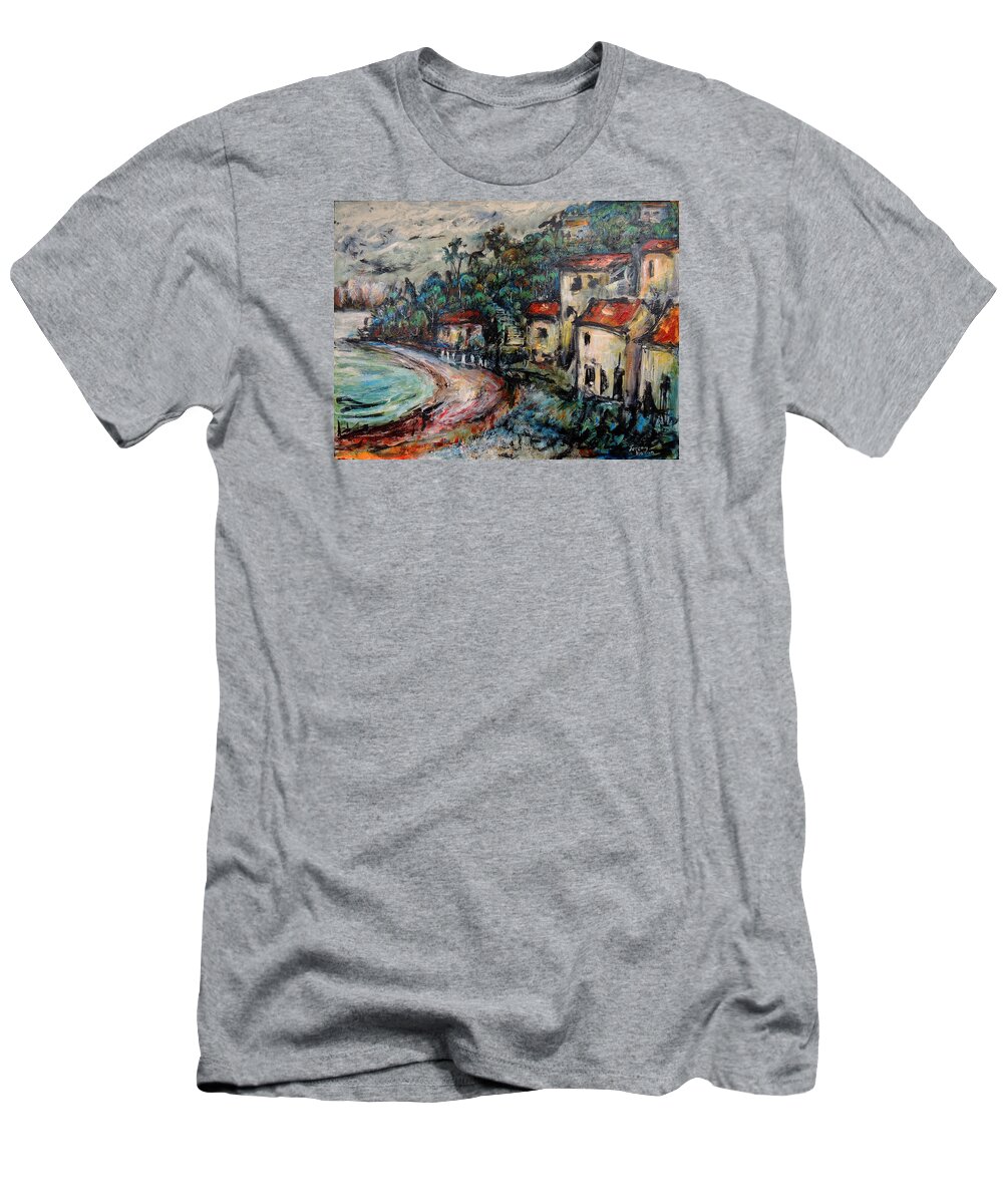Art T-Shirt featuring the painting Lonely Bay by Jeremy Holton