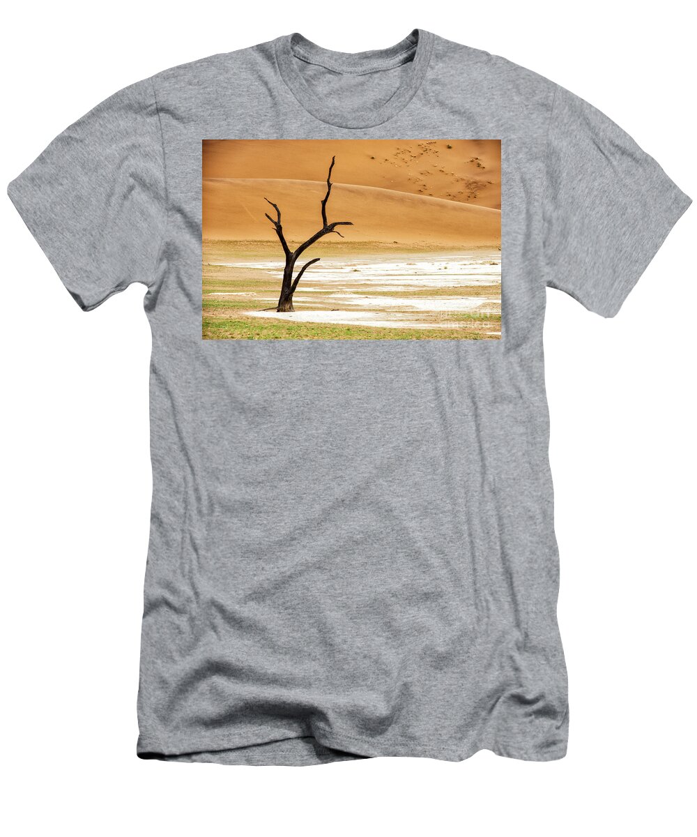 Solitary T-Shirt featuring the photograph Lonely Tree Skeleton by Paulette Sinclair