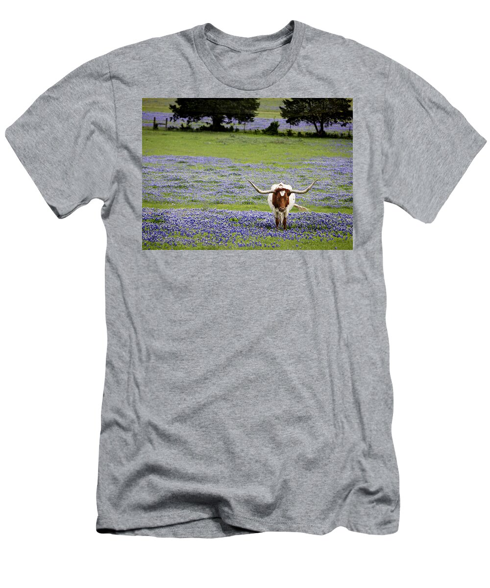 Longhorns T-Shirt featuring the photograph Longhorns Series No. 5 by Linda Lee Hall