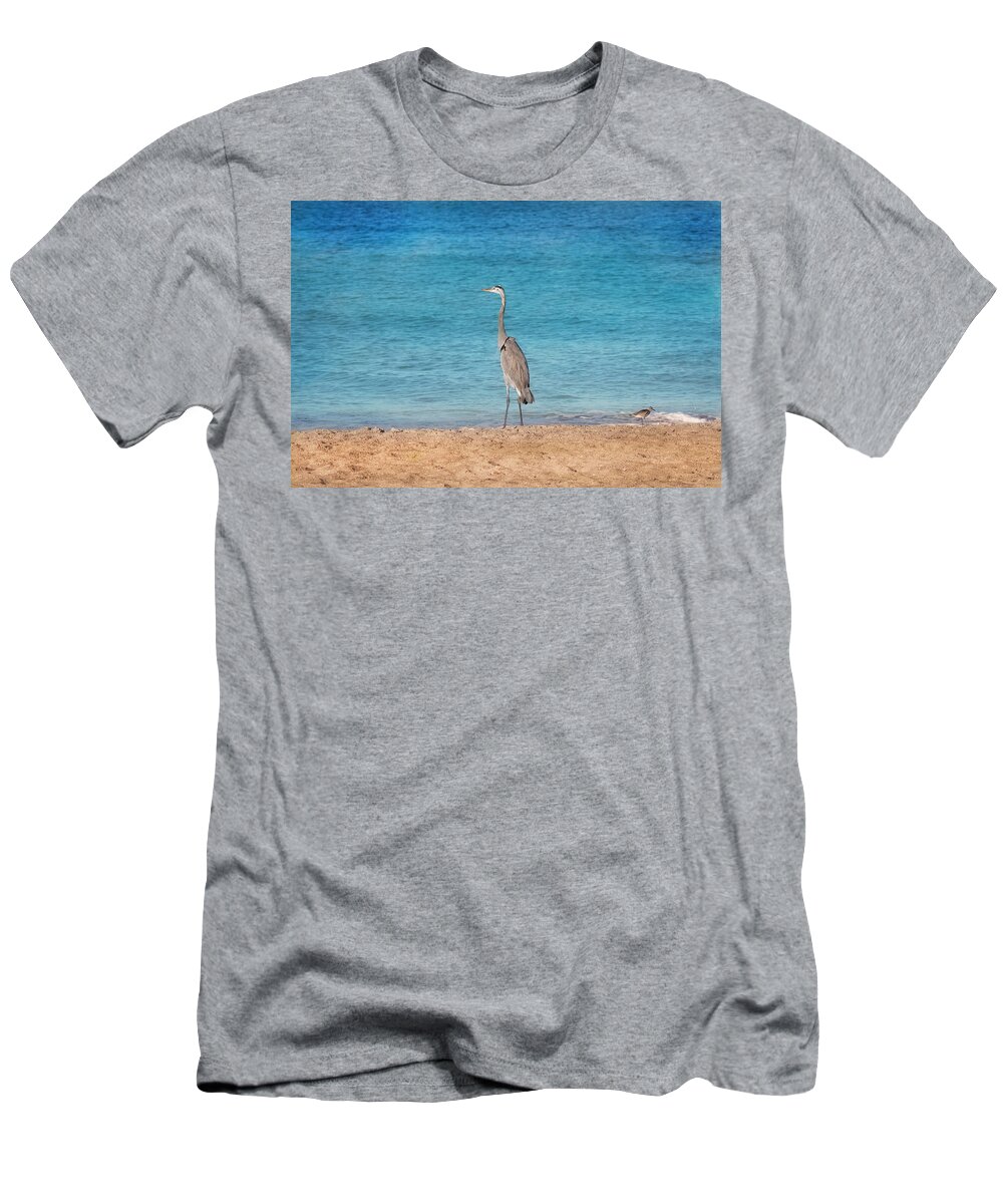 Great Blue Heron T-Shirt featuring the photograph Looking Out To Sea by Kim Hojnacki