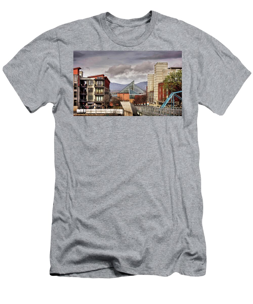 Tennessee Aquarium T-Shirt featuring the photograph Looking Toward The Tennessee Aquarium by Greg and Chrystal Mimbs
